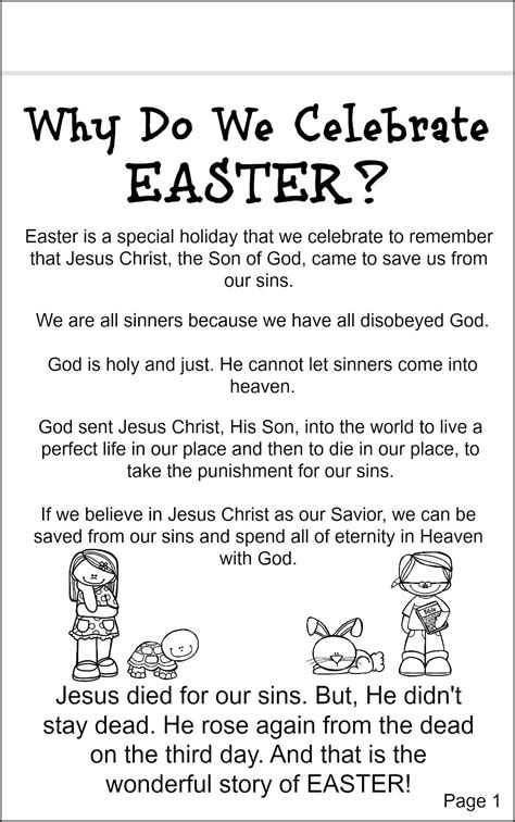 easter sunday school lesson for kids